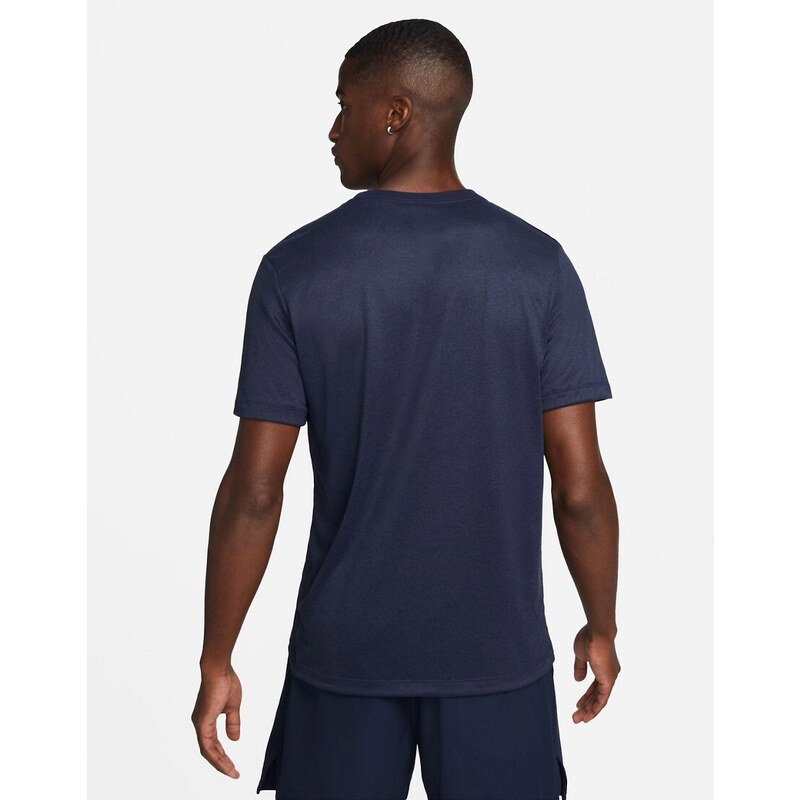 Nike Training - Reset Dri-FIT - T-shirt blu navy-Nero