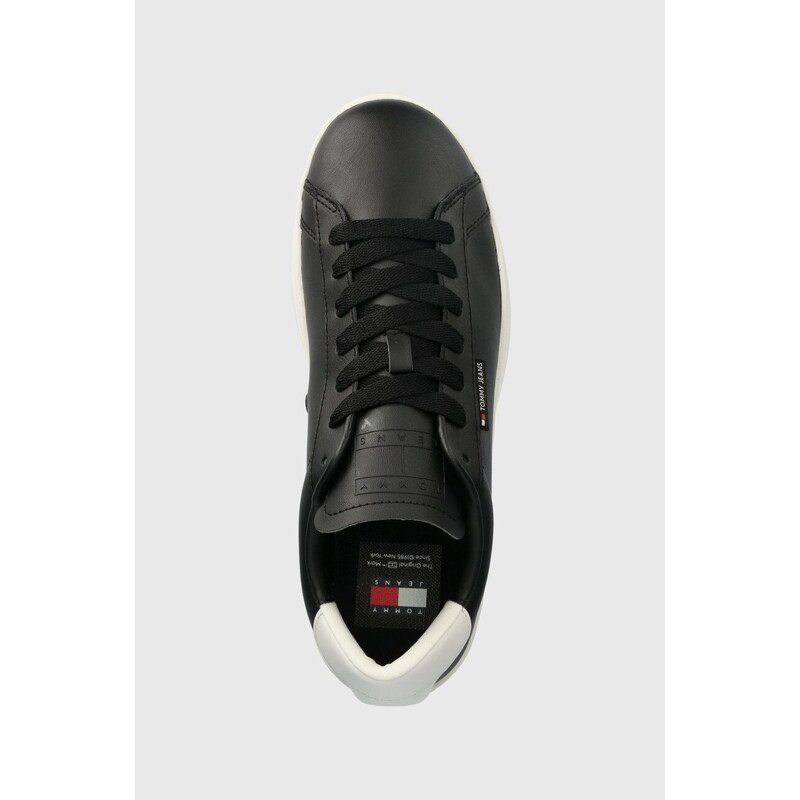 Tommy Jeans sneakers in pelle TJM LEATHER LOW CUPSOLE colore nero EM0EM01374