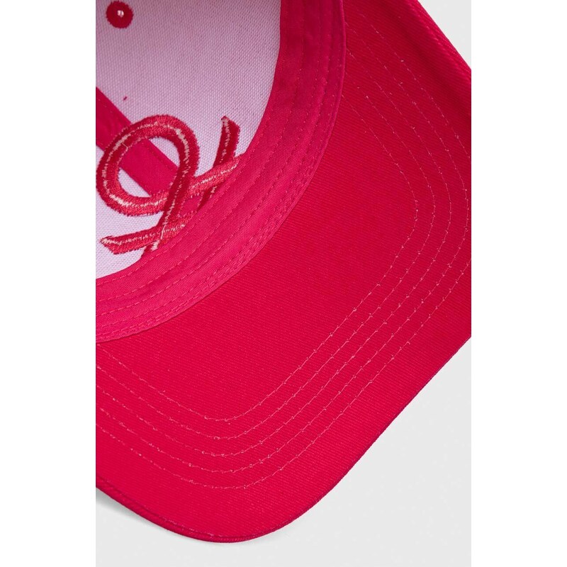 United Colors of Benetton berretto da baseball in cotone colore rosa con applicazione