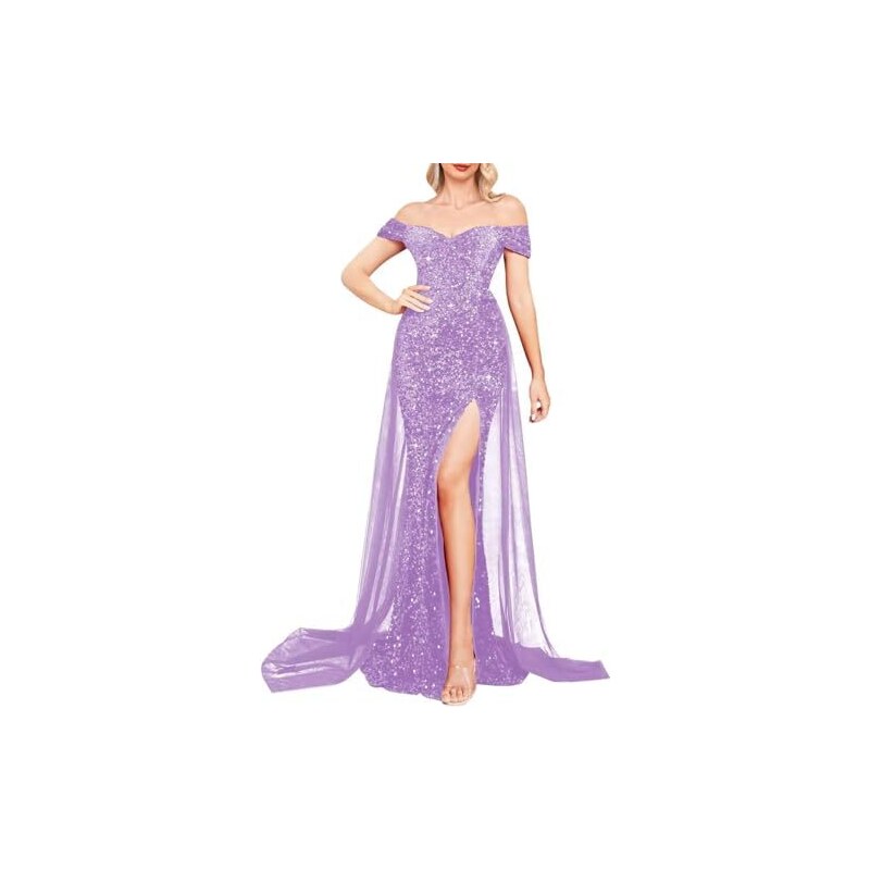 Produktbild von Frauen Elegantes Flieder Brautjungfernkleid Chiffon A-Linie