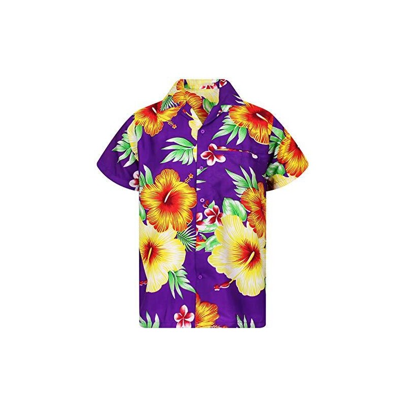 King Kameha Chemise Hawaïenne Enfants Garçons Filles - Funky Casual Perroquet Cerisier 2-14 Ans