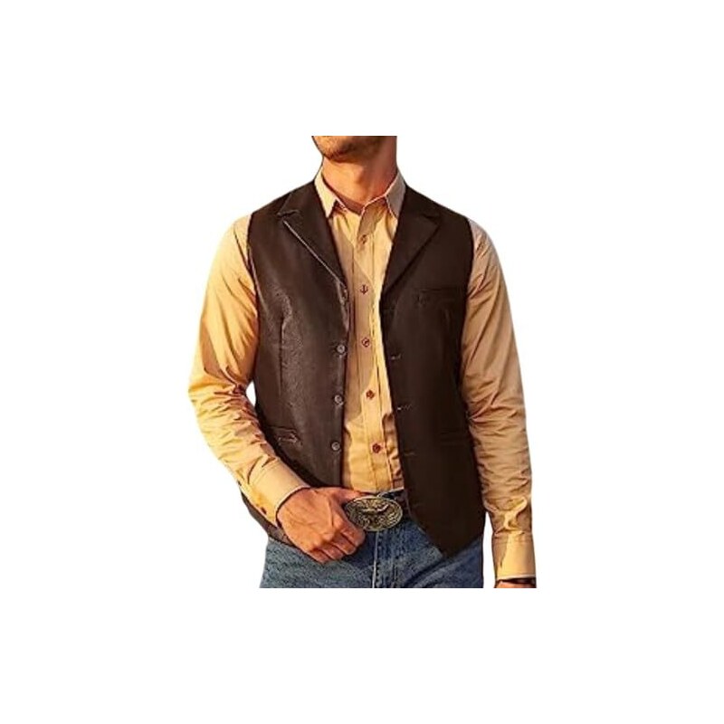 Gilet Denim Punk Uomo Idopy - Giubbotto Senza Maniche Con Rivetti - Slim Fit