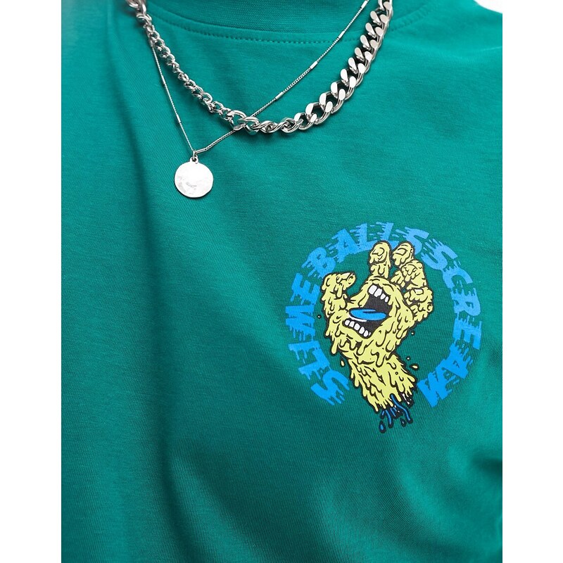 Santa Cruz - T-shirt verde con stampa “Slime Balls”