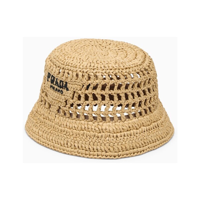Prada Cappello bucket in crochet beige