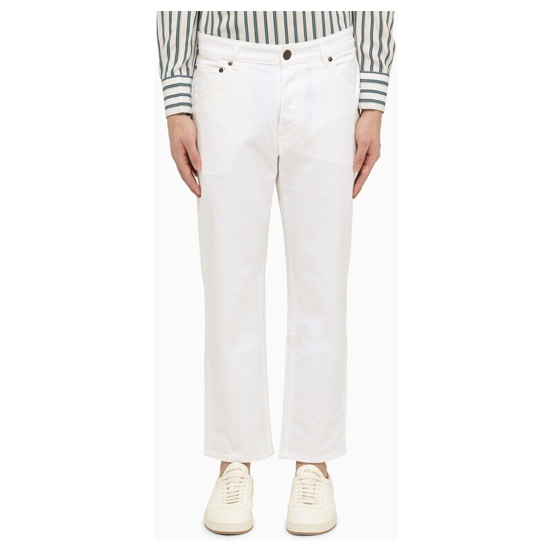 PT Torino Denim Pantalone regolare bianco in cotone