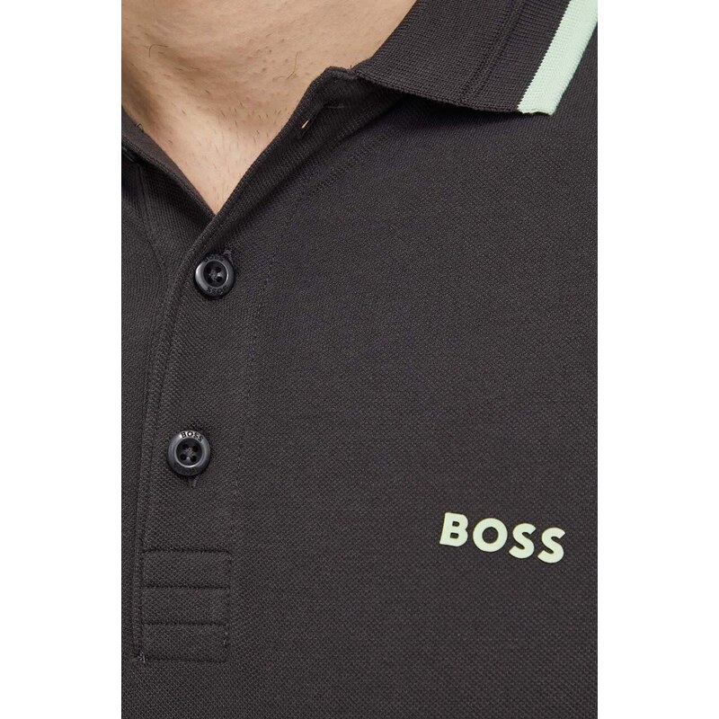 Boss Green polo in cotone colore grigio