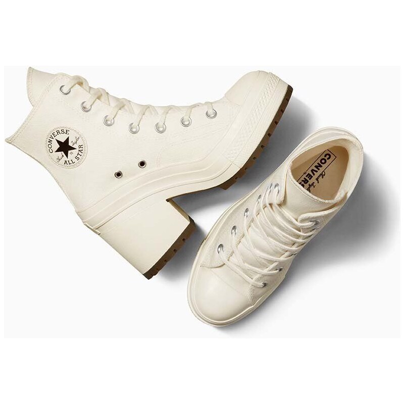 Converse scarpe da ginnastica Chuck 70 De Luxe Heel donna colore bianco A05348C