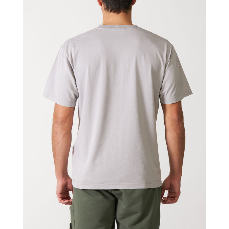 Stone Island T-Shirt in cotone grigio con Logo