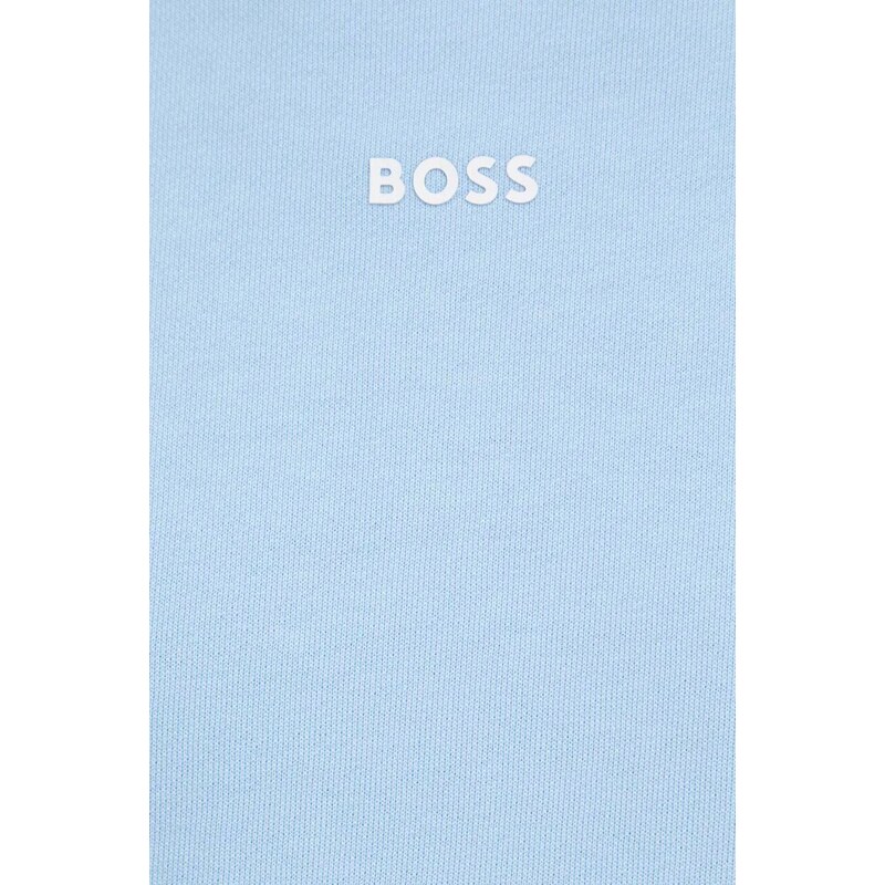 Boss Orange felpa in cotone uomo colore blu con cappuccio