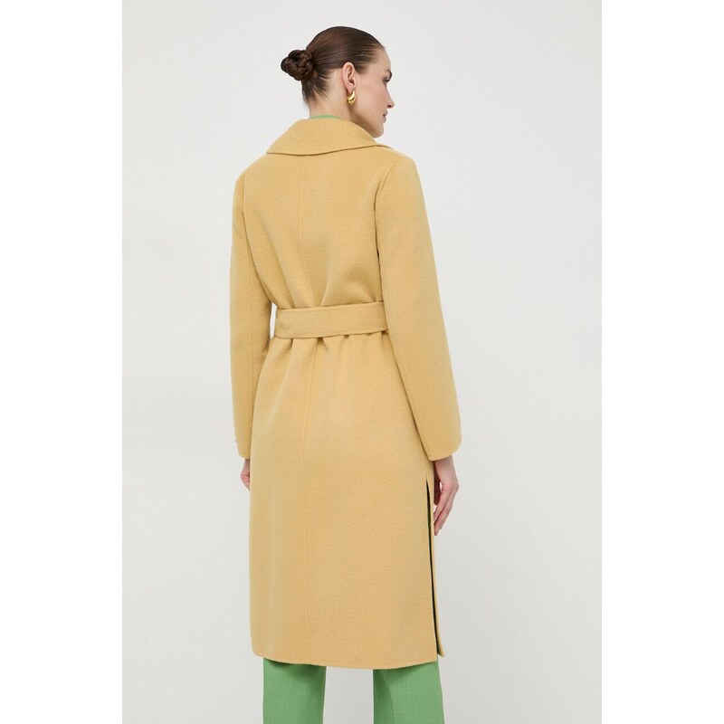 Marella cappotto in lana colore giallo