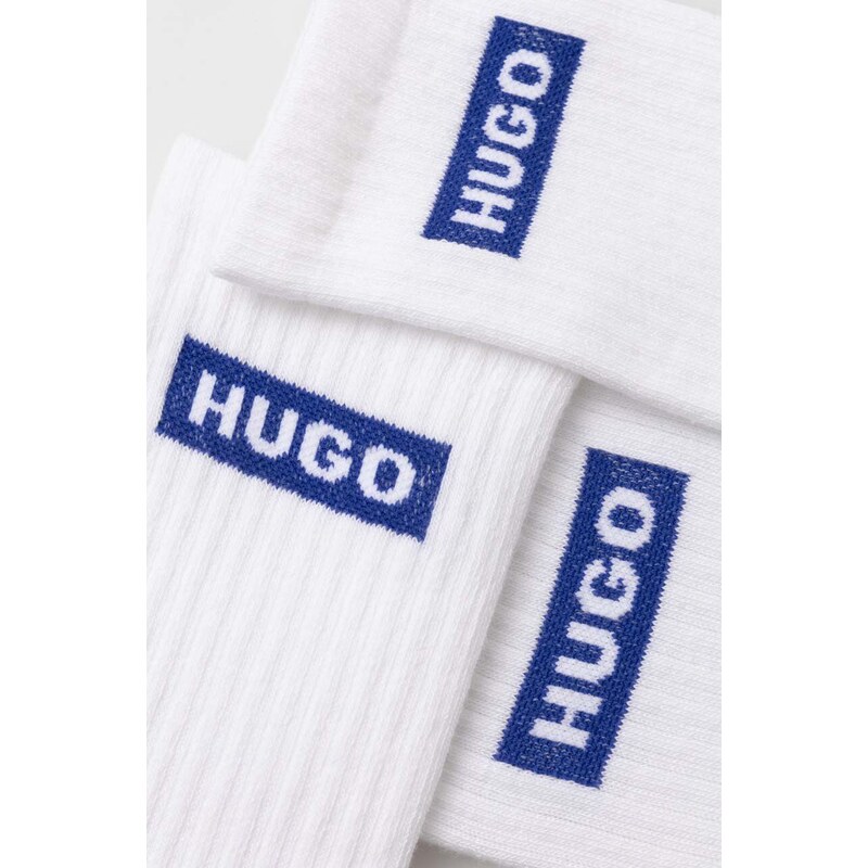 Hugo Blue calzini pacco da 3 donna colore bianco