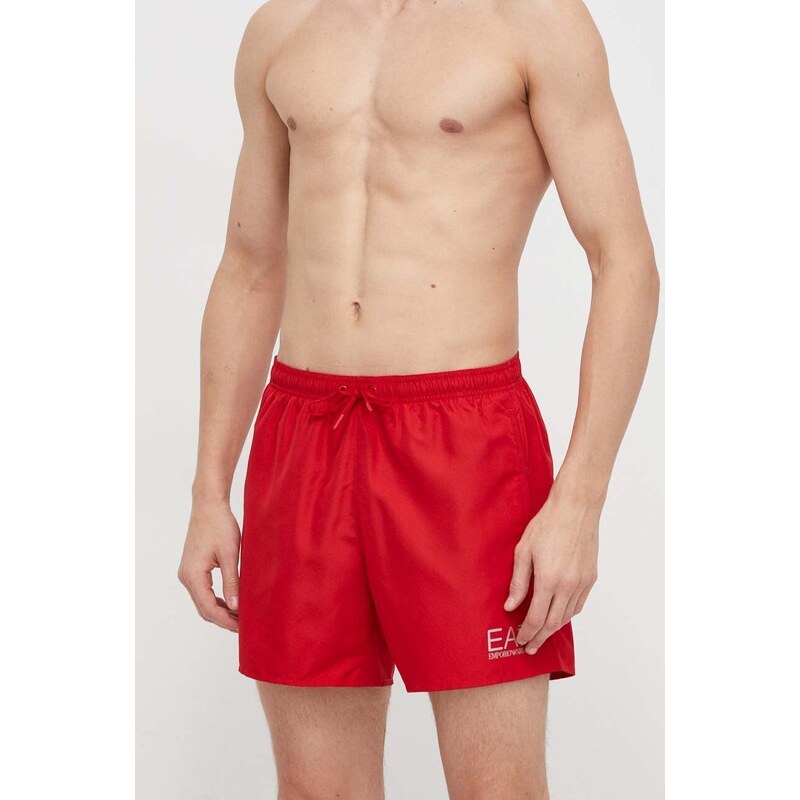 EA7 Emporio Armani pantaloncini da bagno colore rosso