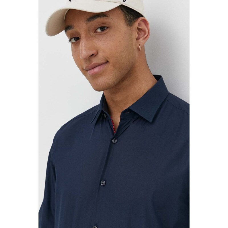 HUGO camicia in cotone uomo colore blu navy