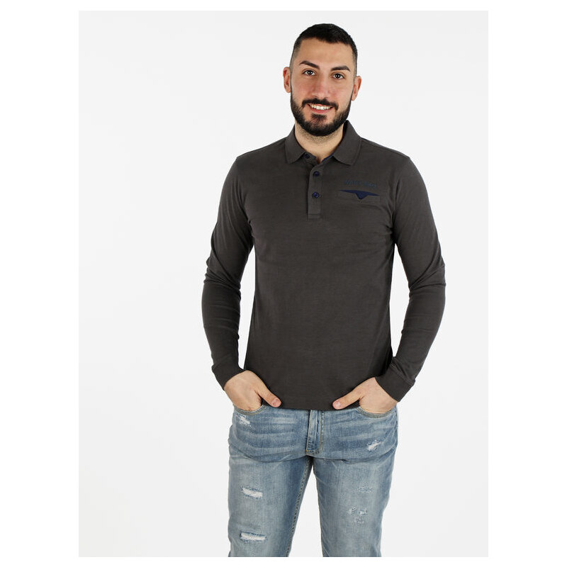 Navy Sail Polo Manica Lunga Navigare Uomo Sleeve Polo Maniche