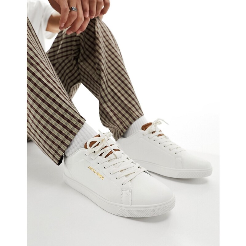 Jack & Jones - Sneakers in pelle sintetica bianche-Bianco