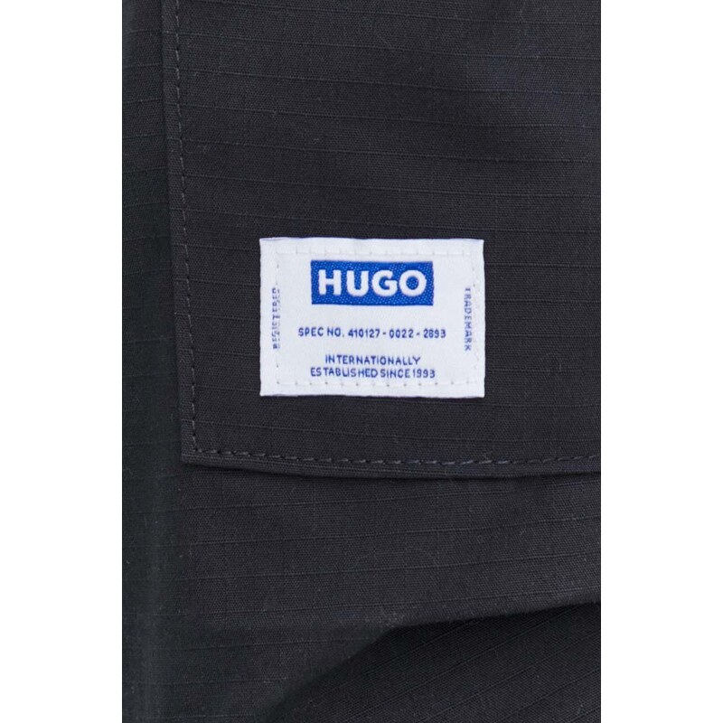 Hugo Blue pantaloni in cotone colore nero