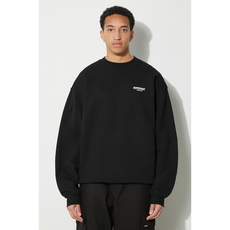 Represent felpa in cotone Owners Club Sweater uomo colore nero OCM410.01