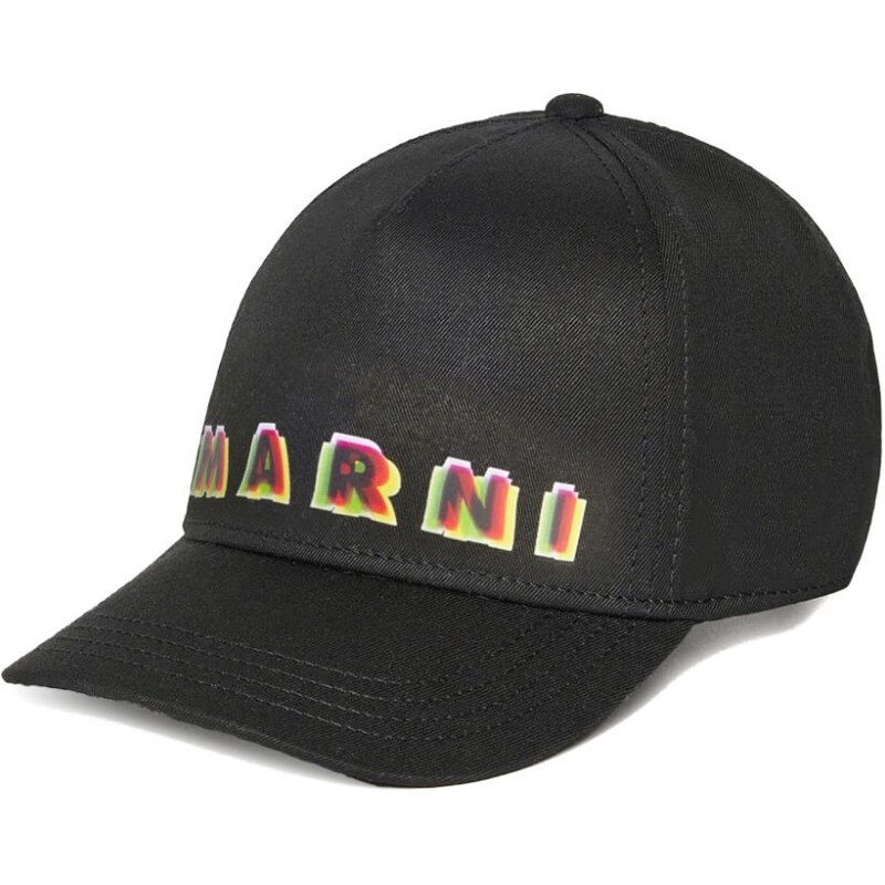 MARNI KIDS Cappello da baseball nero con logo Rainbow