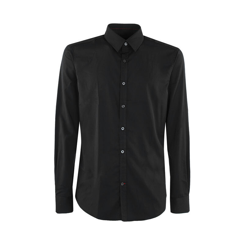 Y.Two Camicia Da Uomo Slim Fit a Maniche Lunghe Classiche Nero Taglia L