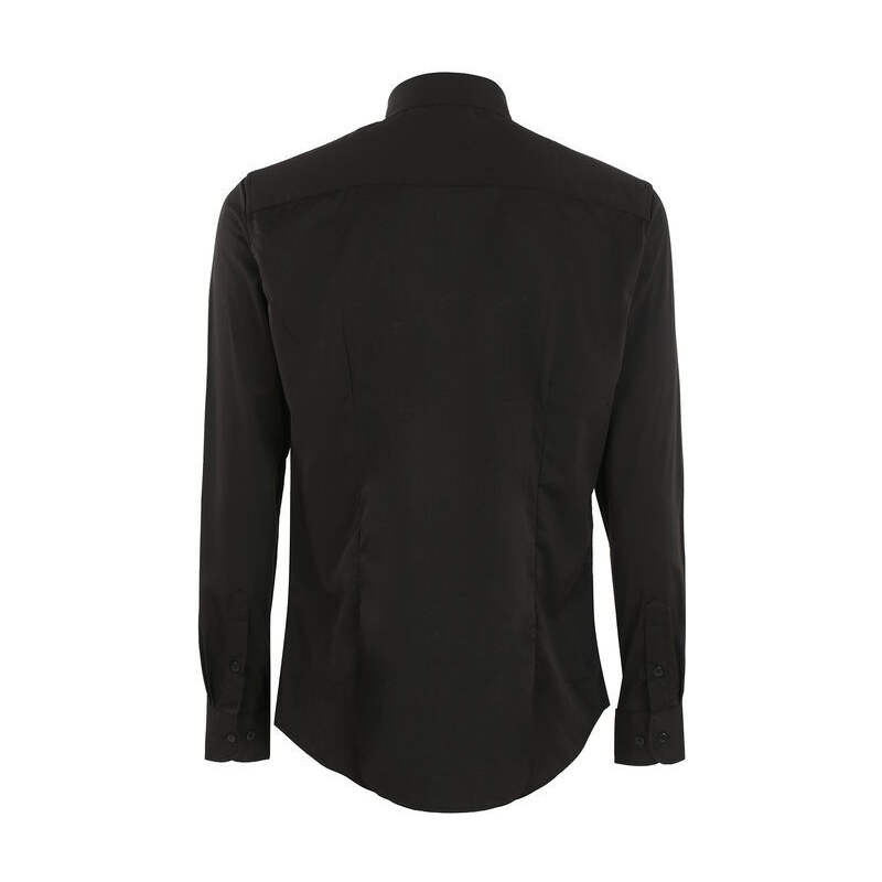 Y.Two Camicia Da Uomo Slim Fit a Maniche Lunghe Classiche Nero Taglia L