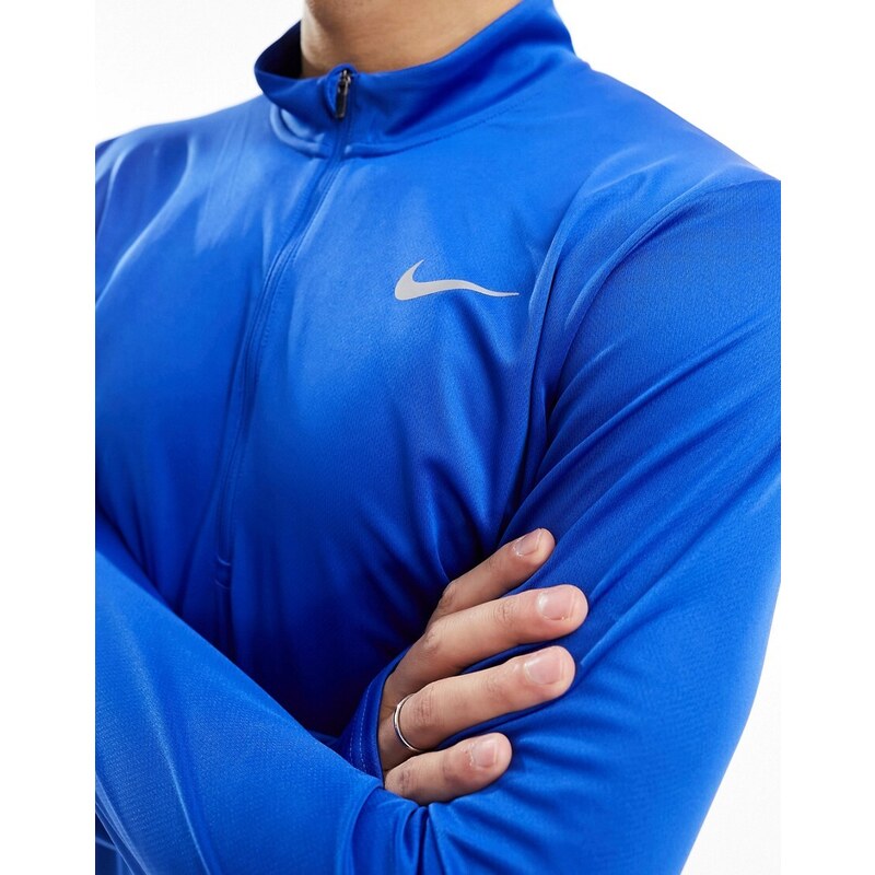 Nike Running - Dri-FIT Pacer - Top con zip corta blu