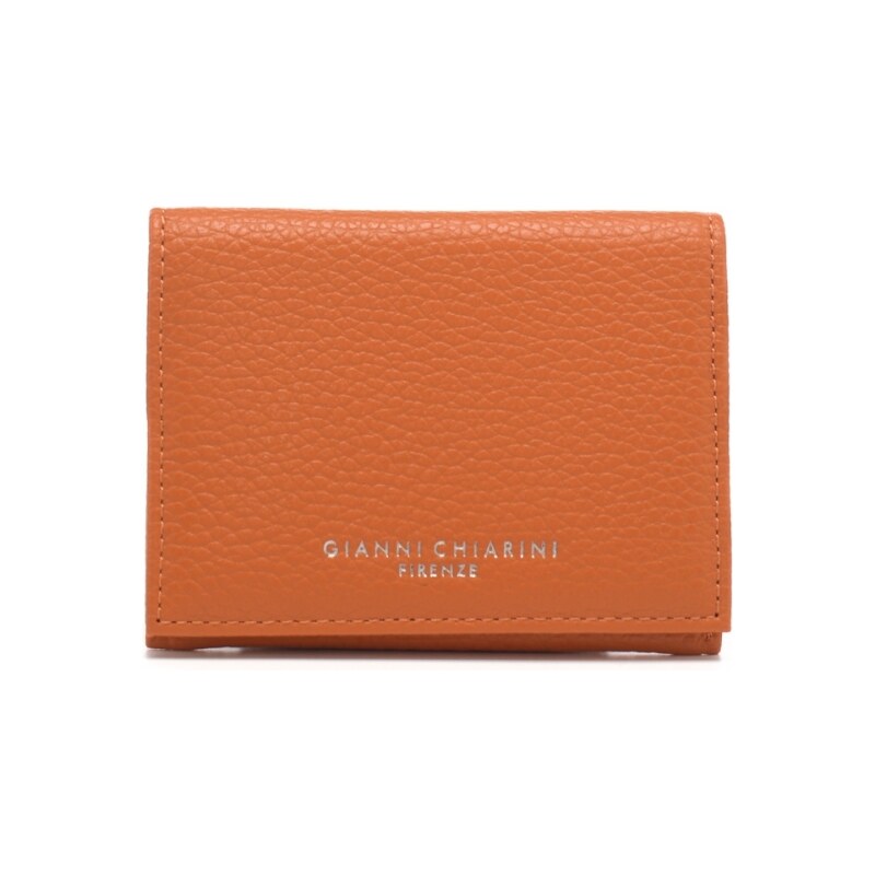 Gianni Chiarini portafoglio donna quadrato con chiusura con bottone arancione