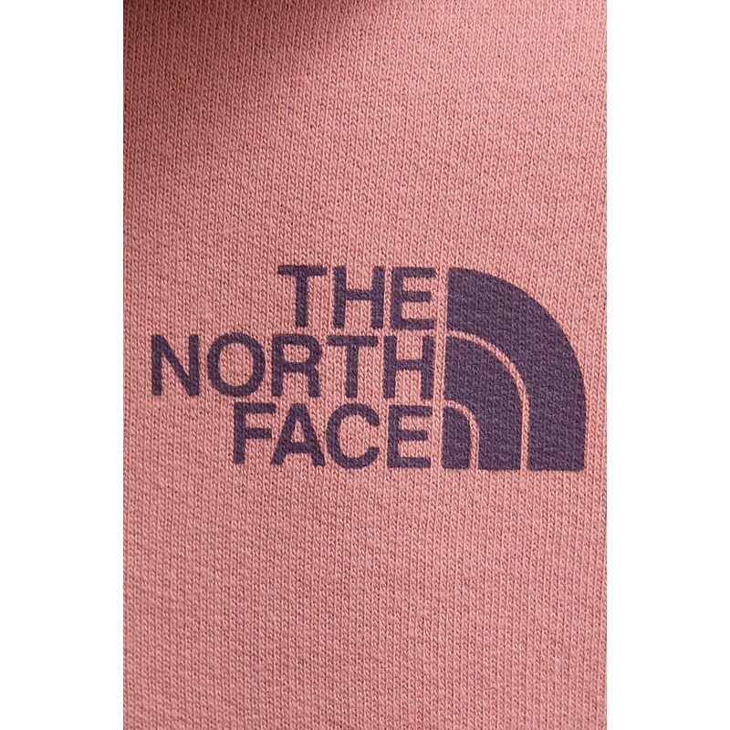 The North Face felpa in cotone donna colore rosa con cappuccio