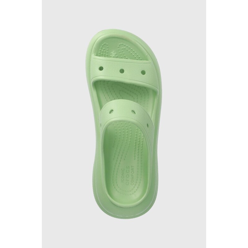 Crocs ciabatte slide Classic Crush Sandal donna colore verde 207670 207521