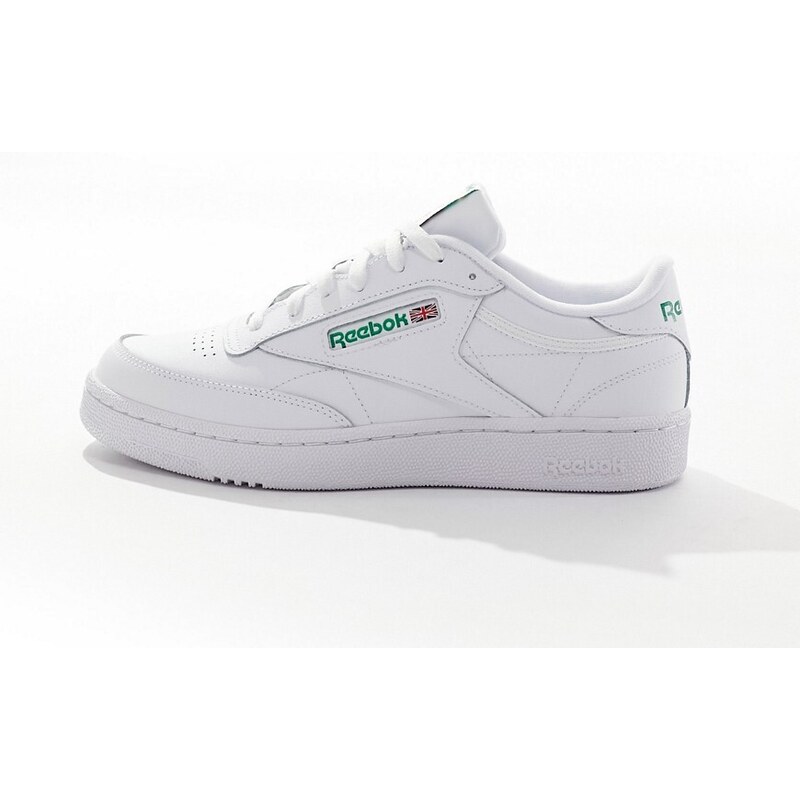Reebok - Club C 85 - Sneakers bianche e verdi con logo-Bianco