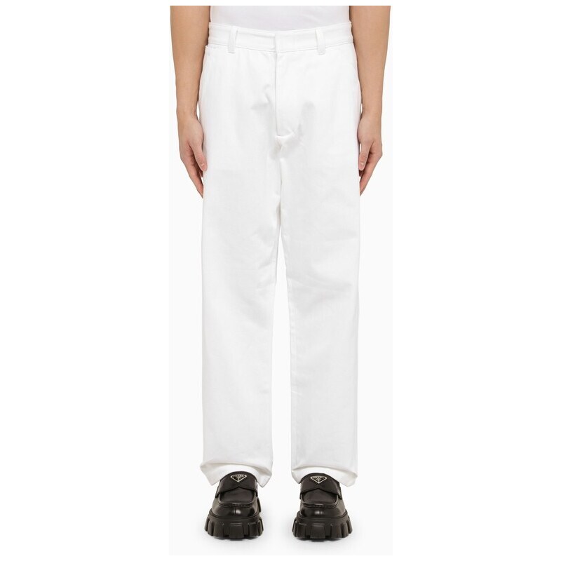 Prada Pantalone bianco in cotone