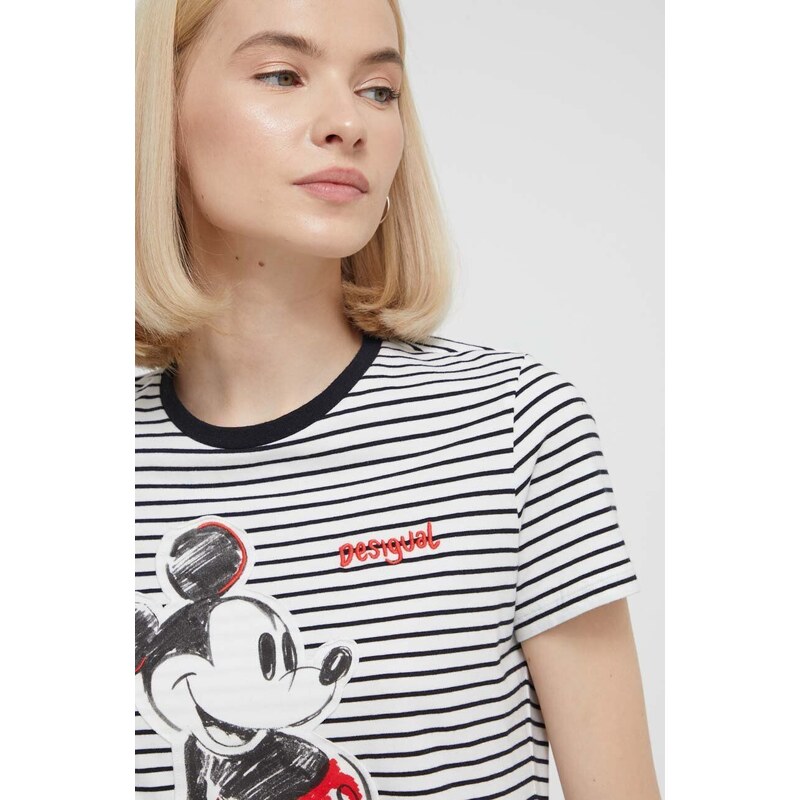 Desigual t-shirt x Disney donna colore bianco