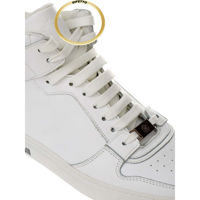Sneakers Alta in Pelle Bianca Roberto Cavalli 41 Bianco 2000000002903