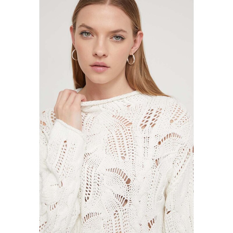 Desigual maglione in cotone colore bianco