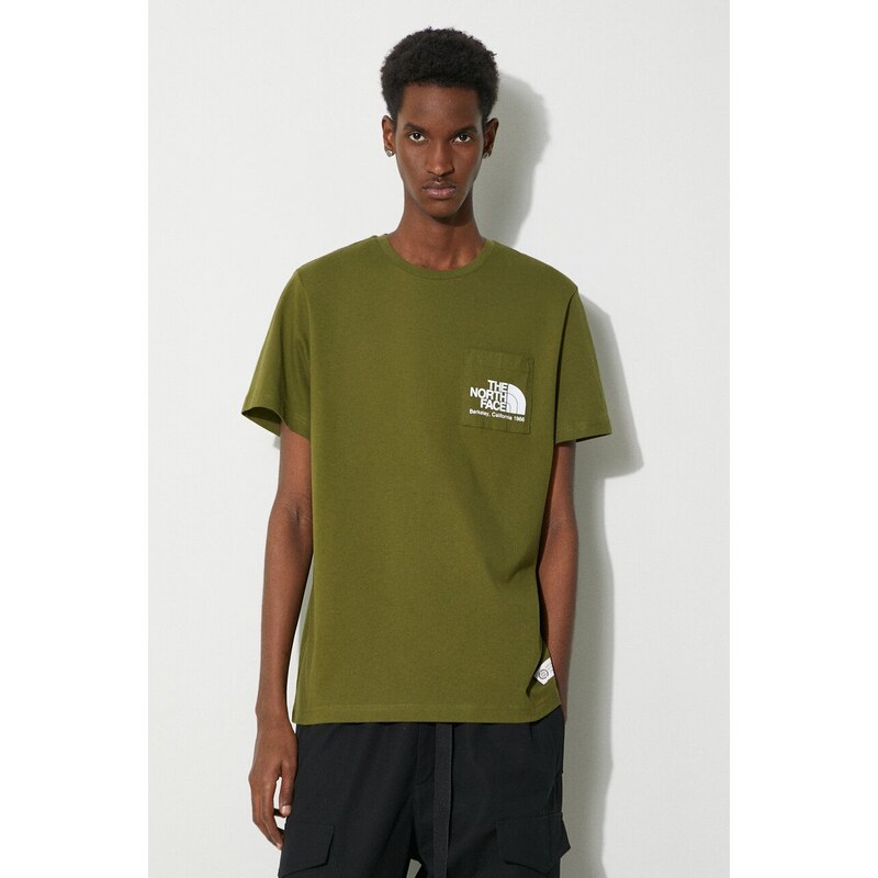 The North Face t-shirt in cotone M Berkeley California Pocket S/S Tee uomo colore verde NF0A87U2PIB1