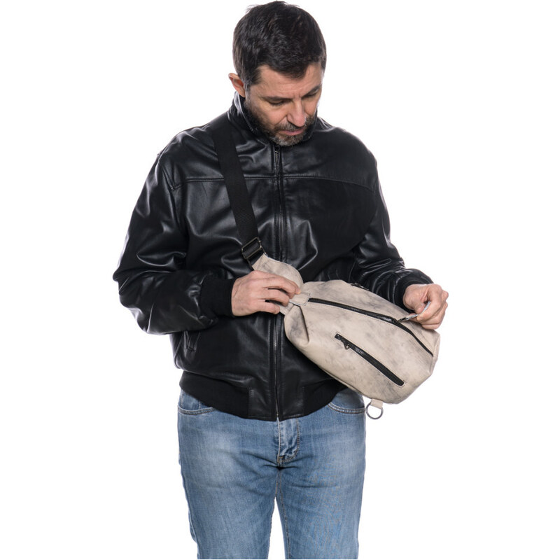Leather Trend Marsiglia - Marsupio Testa di Moro Nabuk In Vera Pelle