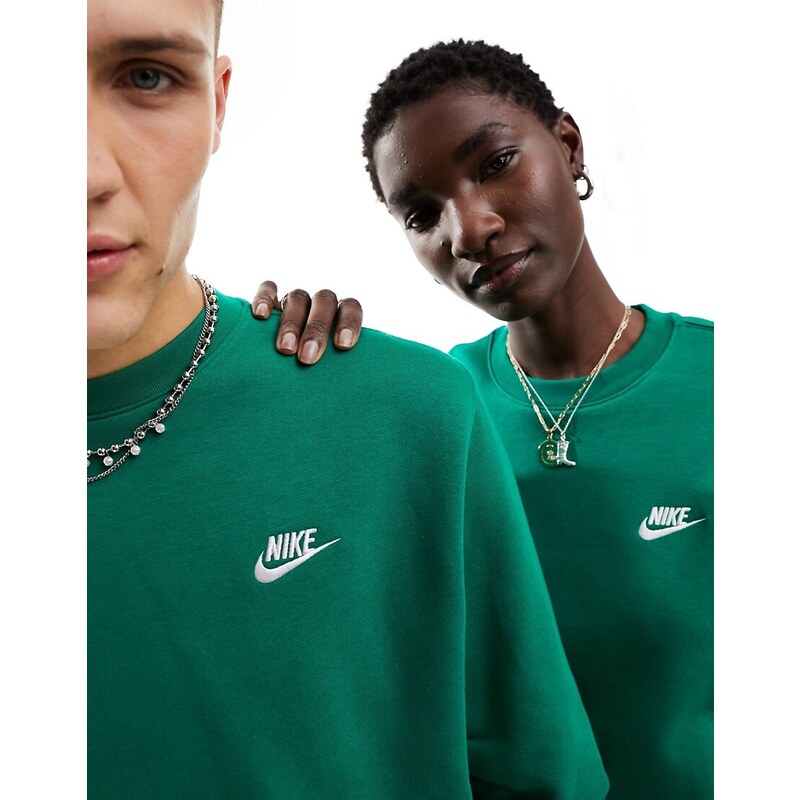 Nike Club - Felpa unisex verde girocollo