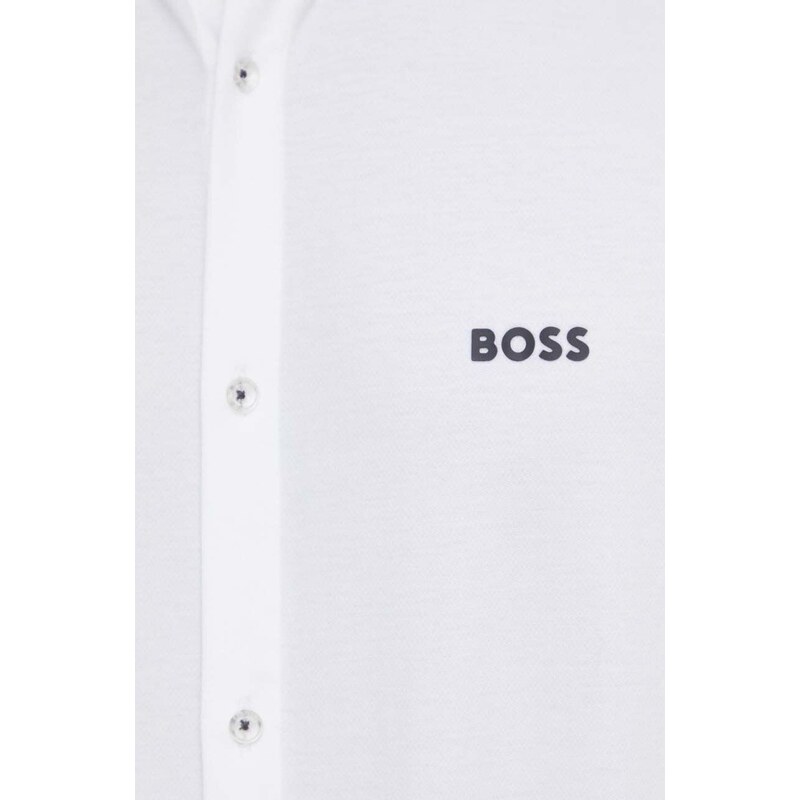 Boss Green camicia in cotone uomo colore bianco