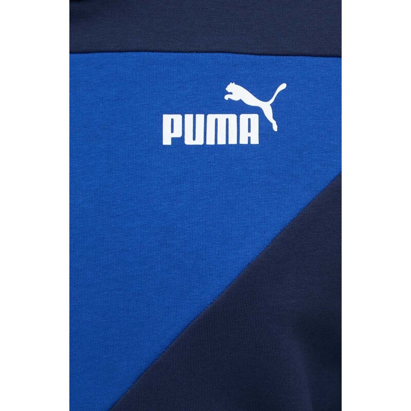 Puma felpa POWER uomo colore blu navy con cappuccio 624211