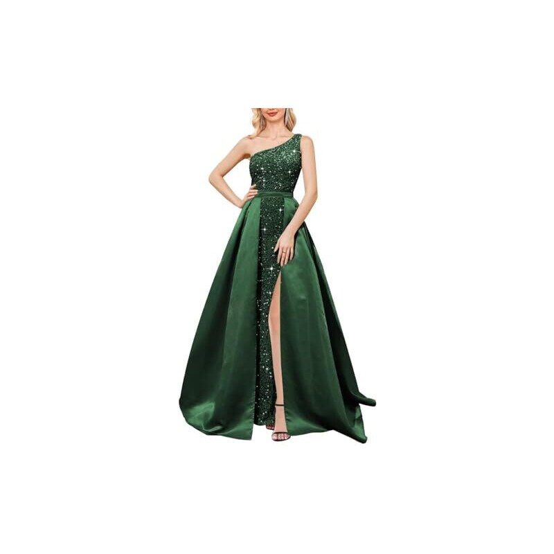 Donna Abiti da ballo con paillettes color albicocca con