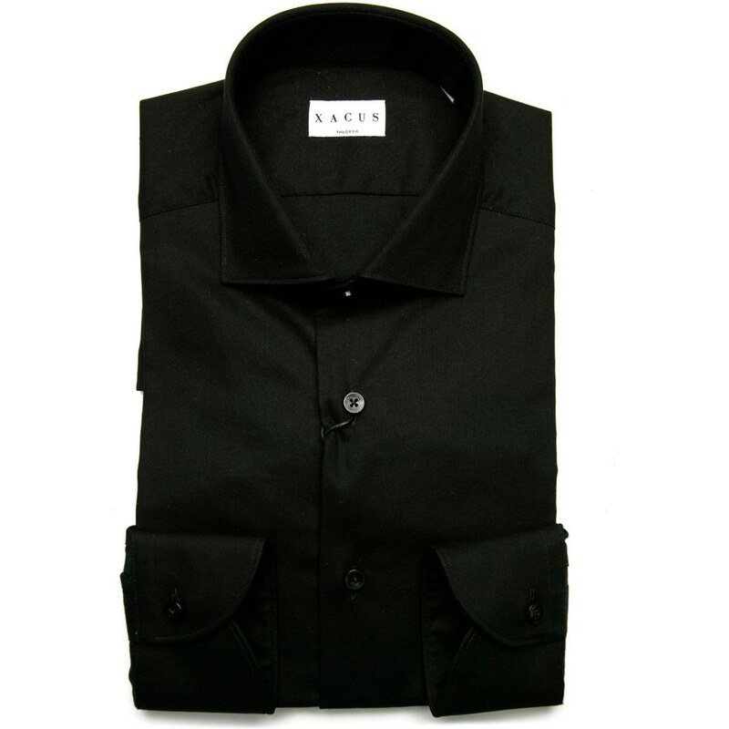 Xacus Camicia tailor fit nera in cotone