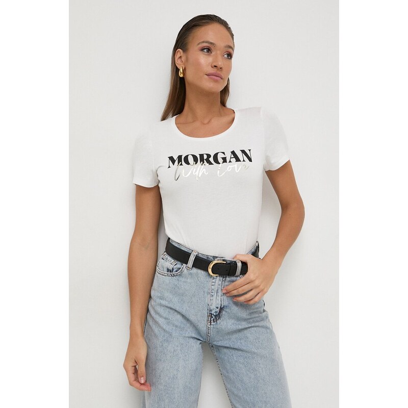 Morgan t-shirt donna colore beige