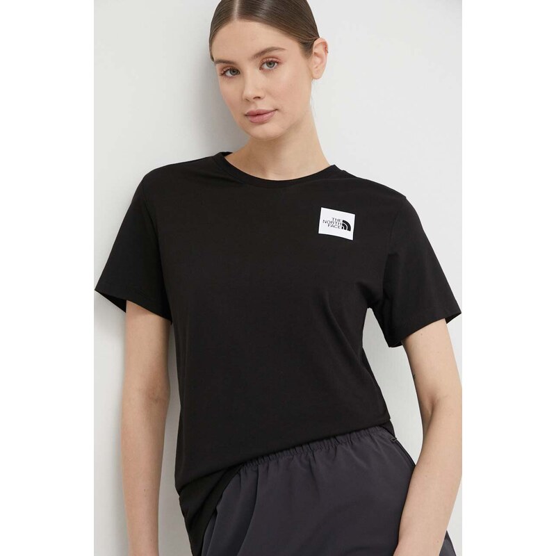 The North Face t-shirt in cotone W S/S Relaxed Fine Tee donna colore nero NF0A87NEJK31