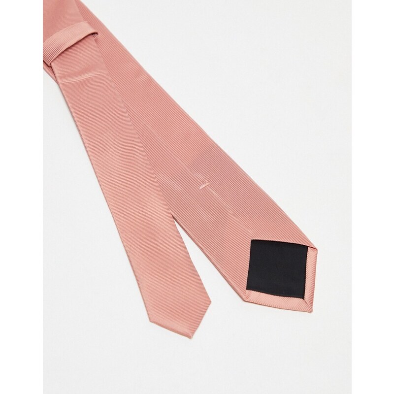 ASOS DESIGN - Set con cravatta e fazzoletto da taschino color pesca-Marrone
