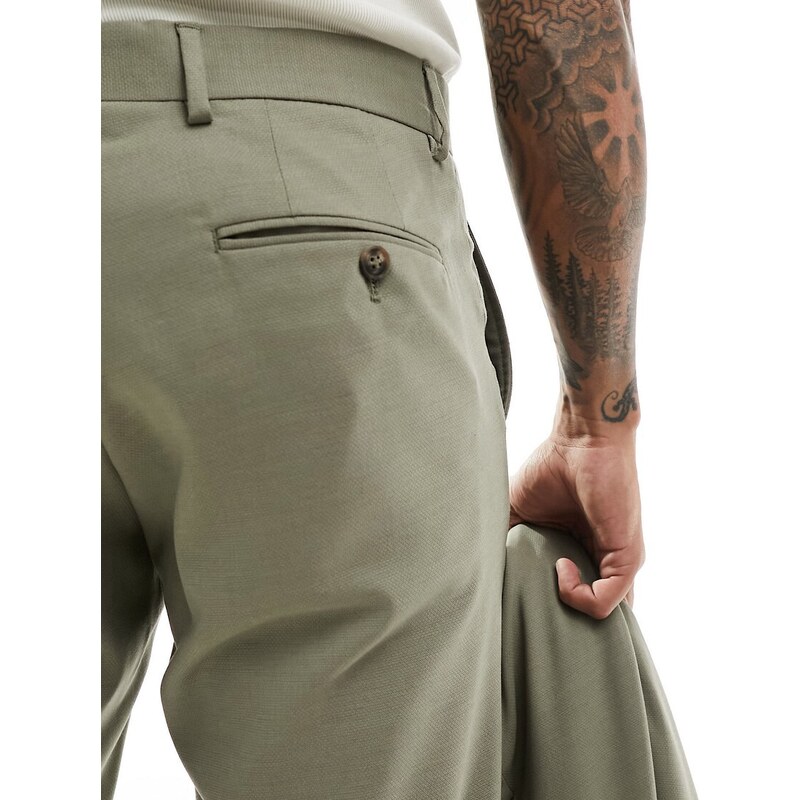 Selected Homme - Pantaloni da abito slim verdi-Verde