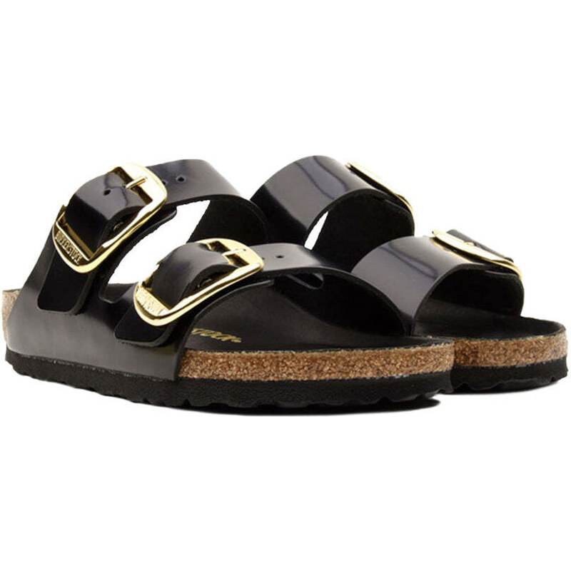 Sandali Comfort Neri da Donna con fibbia gioiello sulla tomaia P Soft