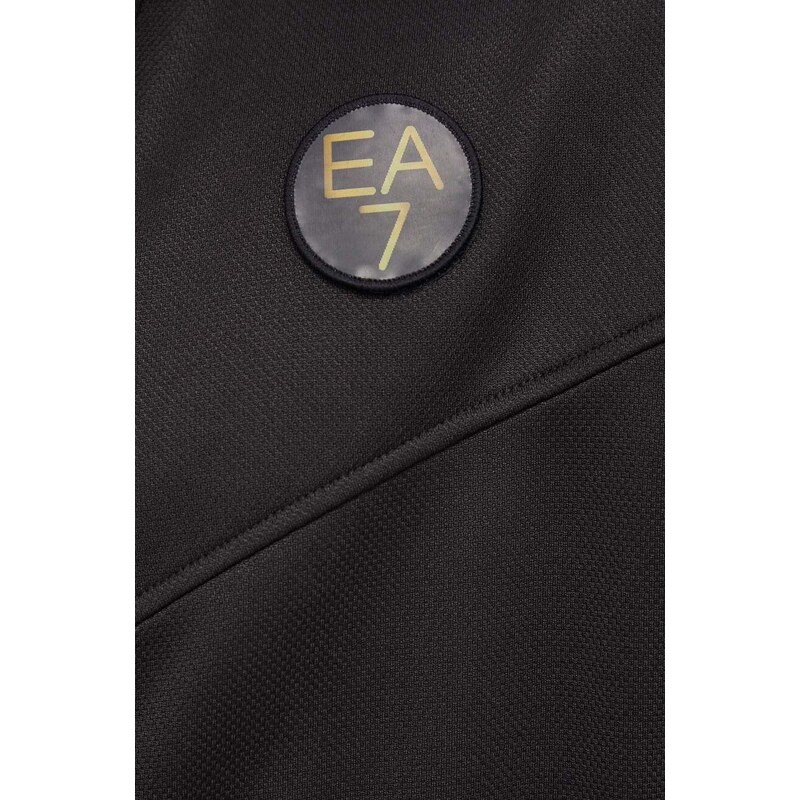 EA7 Emporio Armani felpa uomo colore nero con cappuccio
