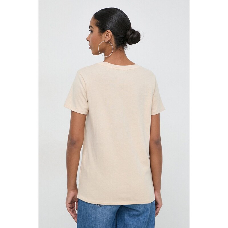 Guess t-shirt in cotone donna colore beige