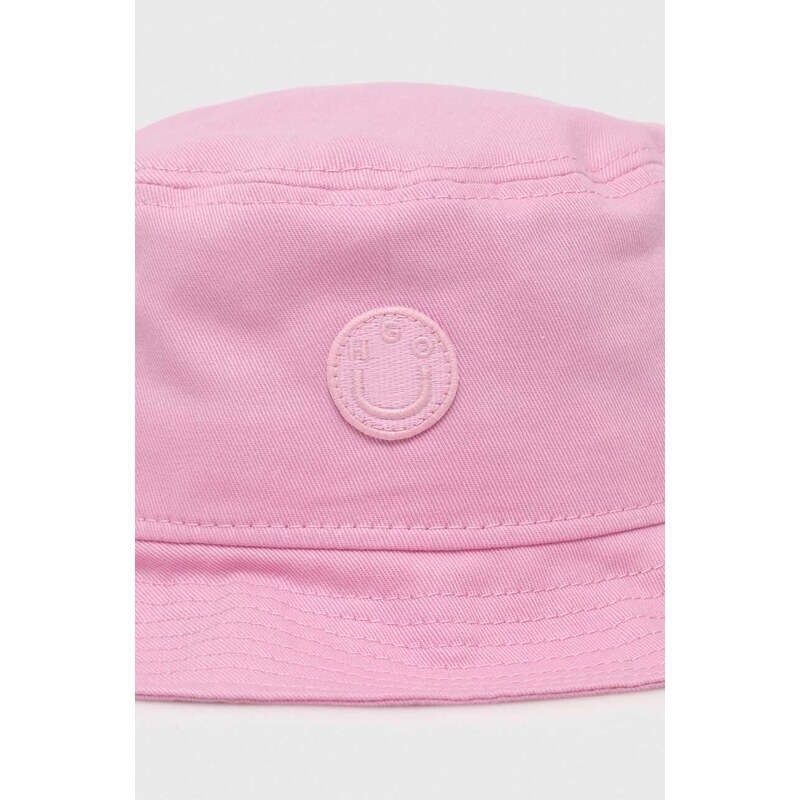 Hugo Blue berretto in cotone colore rosa