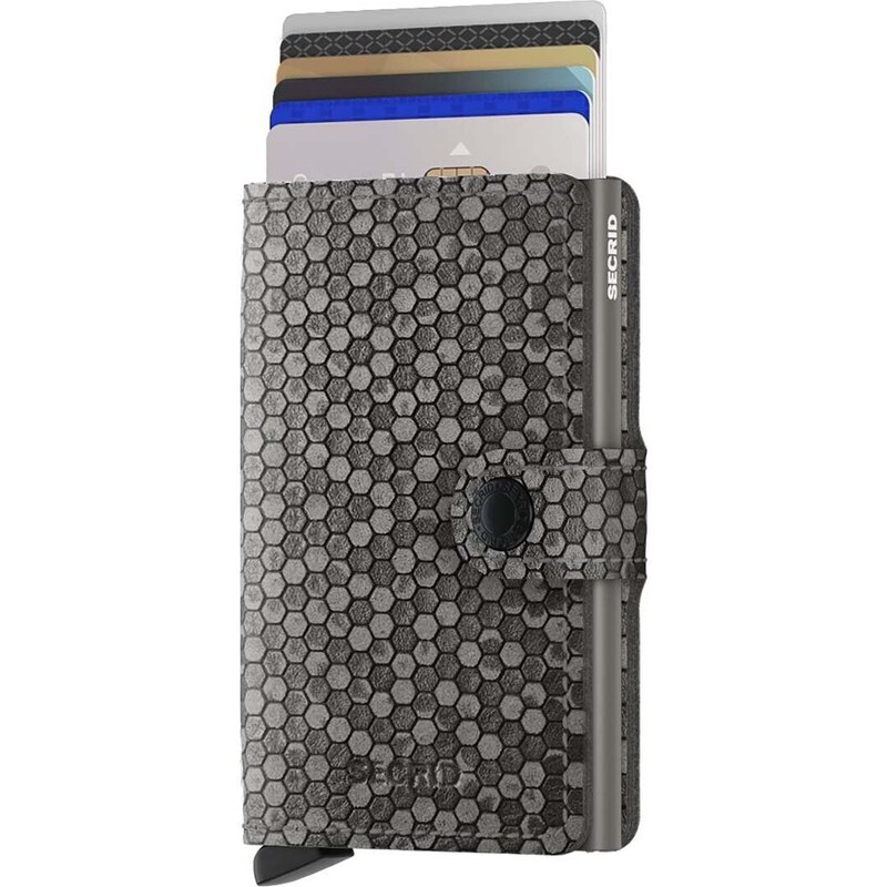 Secrid portafoglio in pelle Miniwallet Hexagon Grey colore grigio