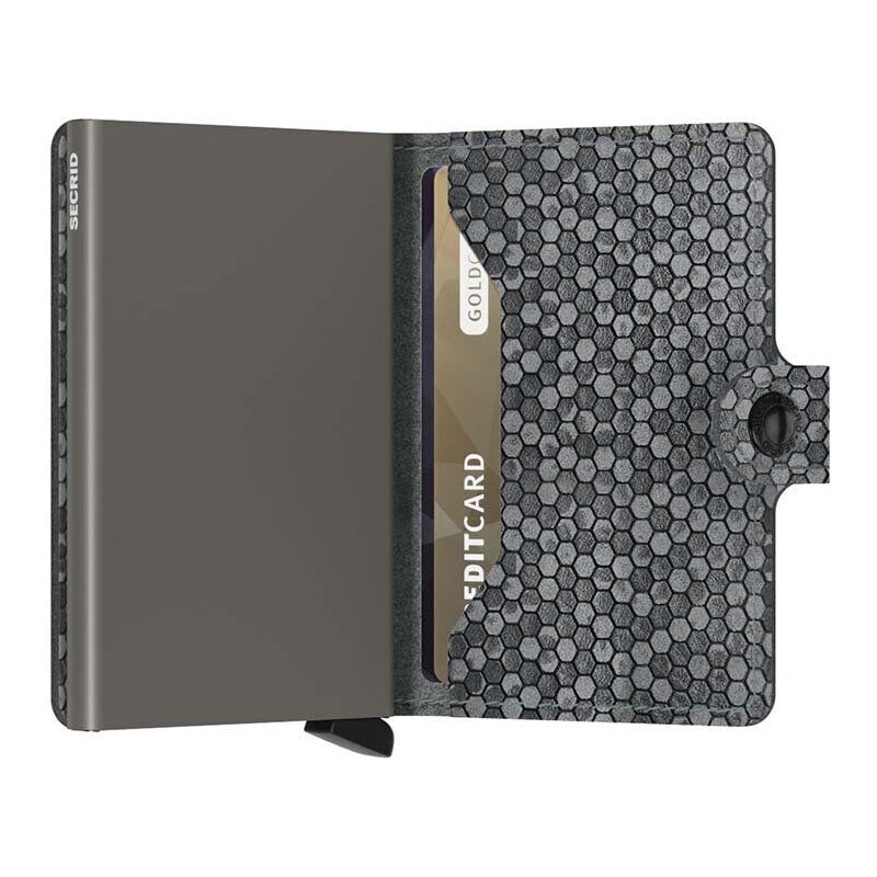 Secrid portafoglio in pelle Miniwallet Hexagon Grey colore grigio